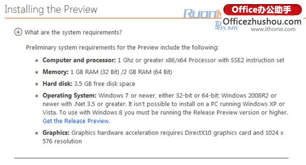Office 2013僅支持Win7/Win8，不再支持XP/Vista