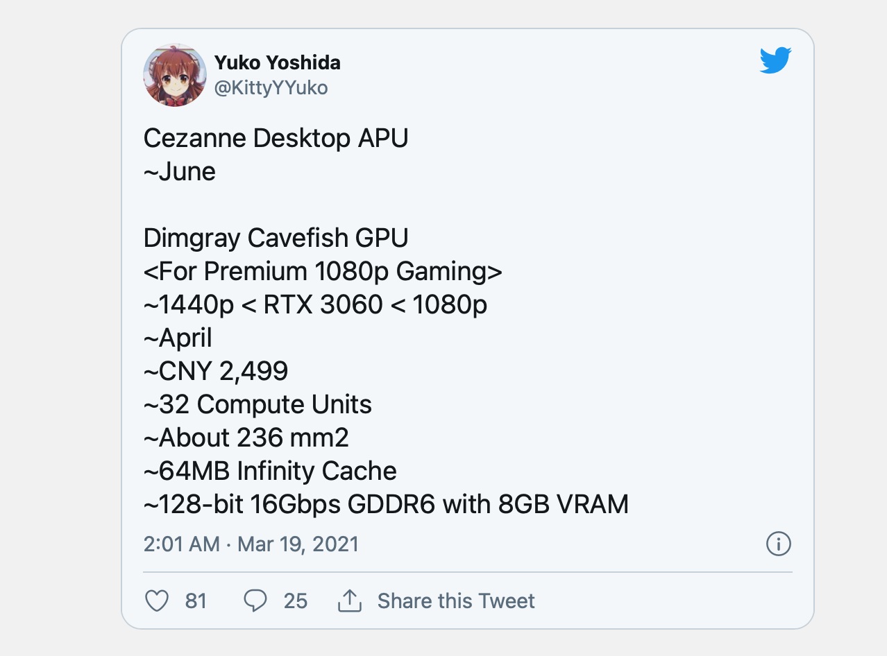AMD RX 6600 系列顯卡曝光：2048 流處理器，8GB 顯存