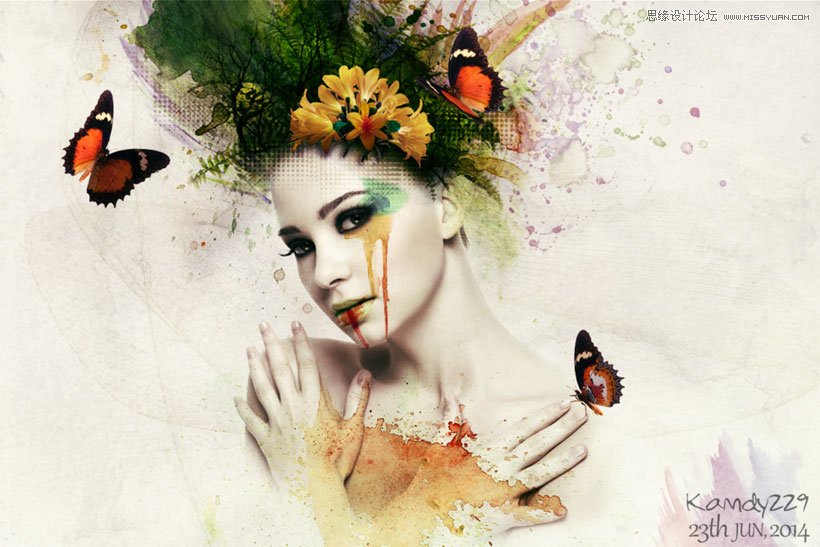 PS合成抽象風格的人像藝術作品