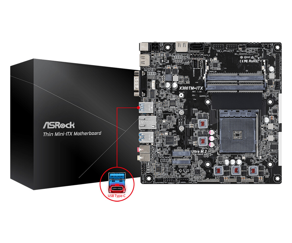 華擎發布 AMD X300TM-ITX 主板，支持銳龍 4000 系列 APU