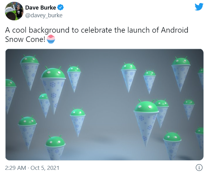 谷歌 Android 12 的甜點名稱確認為 Snow Cone 刨冰，包含 162 項安全補丁