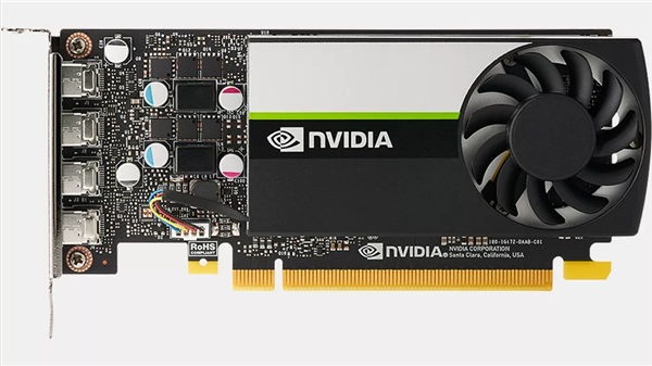 NVIDIA Quadro T1000開賣：支持4個4K顯示輸出 游戲性能等同GTX 1650
