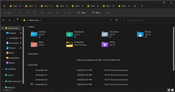 微軟新版Win11 dev 22572發布：資源管理器終于支持多標簽頁了！