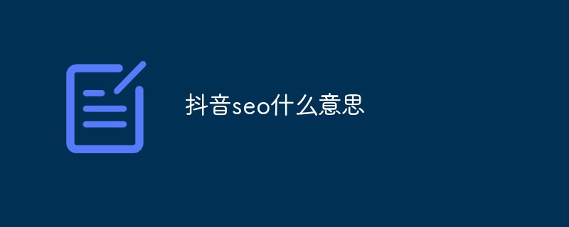 抖音seo什么意思