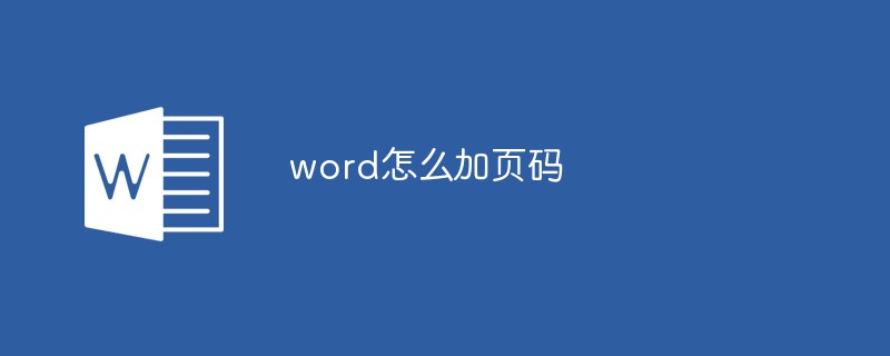 word如何加頁碼