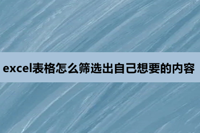 excel表格怎么篩選出自己想要的內容 excel表格怎么篩選出符合條件的數據